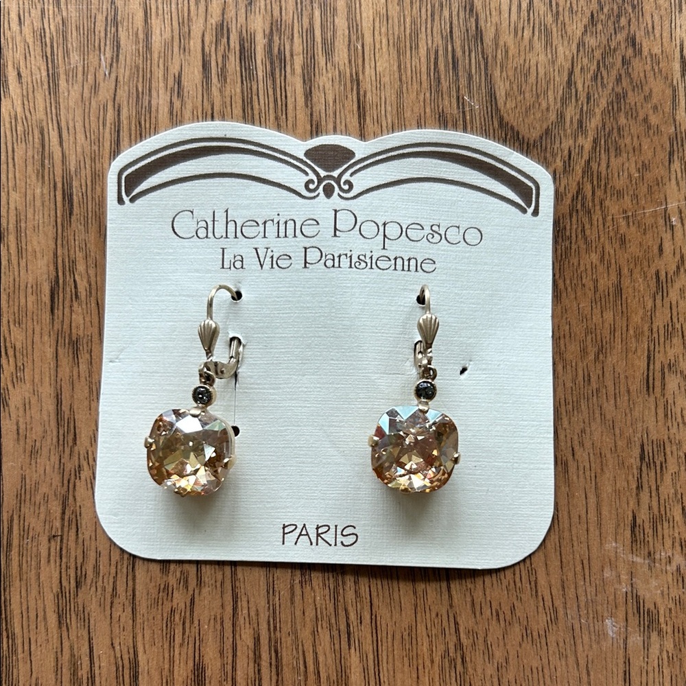 NWT Catherine Popesco Gold-Tone Crystal Earrings